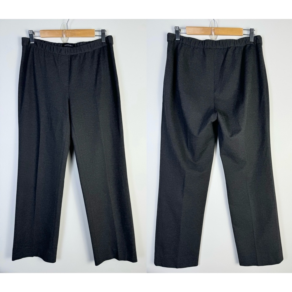 Lafayette 148 Italian Punto Milano Pant Charcoal Large Straight Leg Trouser - Picture 11 of 11